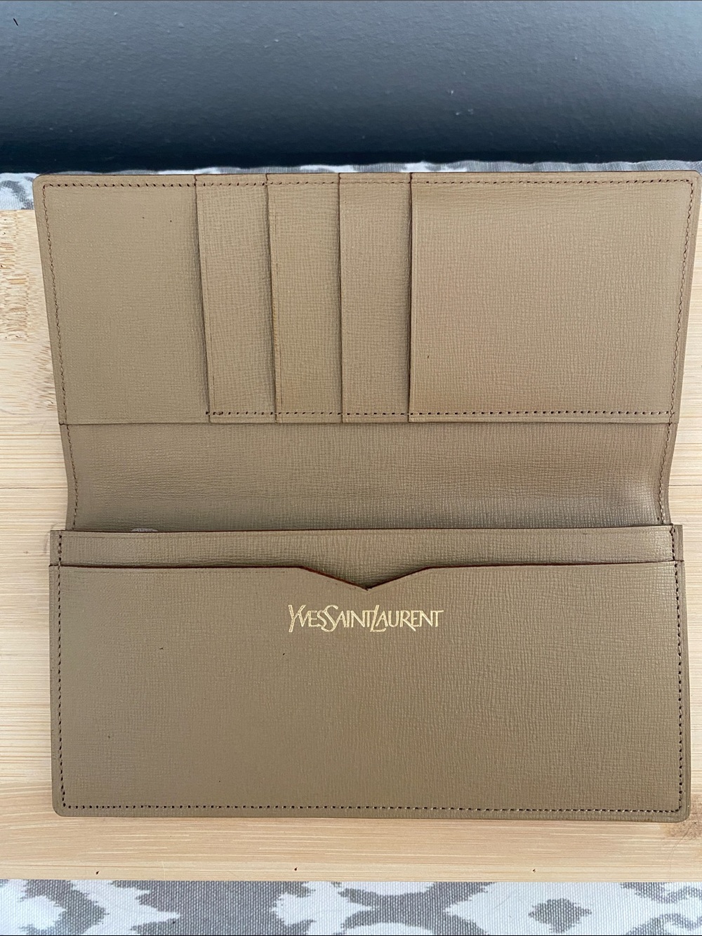 Yves Saint Laurent Beige Canvas with Leather trim Long Wallet - Picture 3 of 12